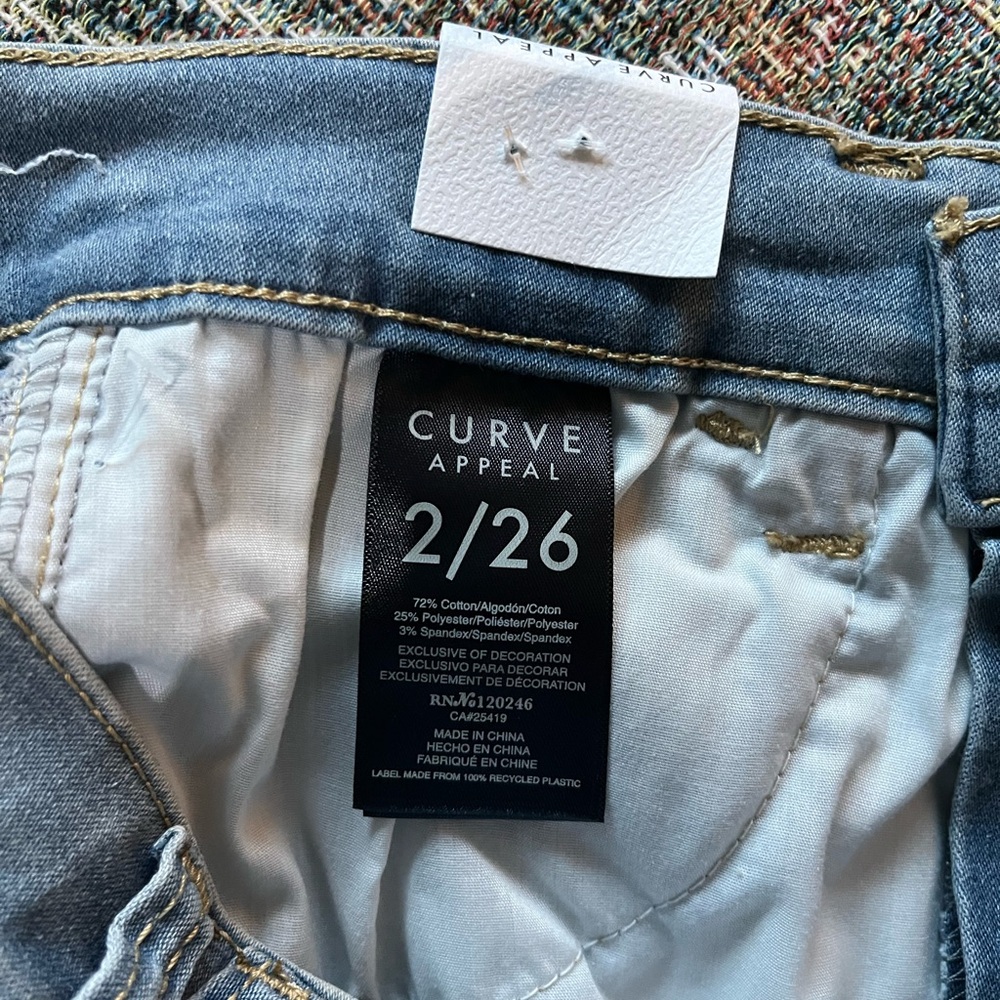 Curve Appeal Blue Skinny High-Waisted Jeans SZ 2 Tummy Tucking Straight Leg NWT - Picture 16 of 16